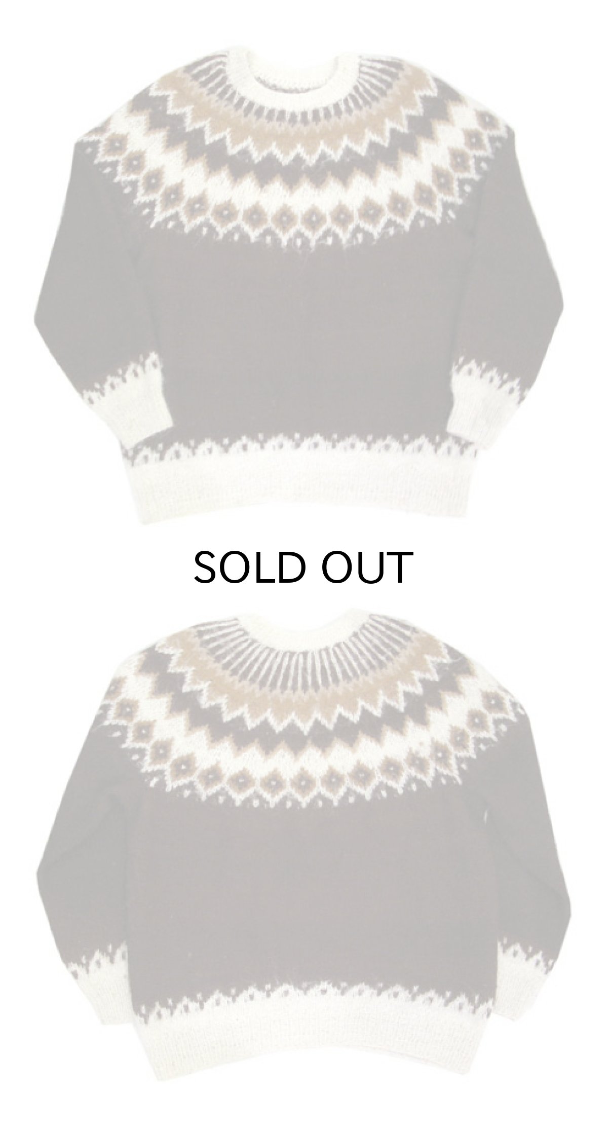 画像3: OLD Alpaca Wool Nordic Sweater　BROWN　size L - XL (表記 不明) (3)