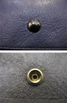 画像3: "JUTTA NEUMANN" Leather Wallet "the Waiter's Wallet" Medium Size　color : Navy / Grey (3)