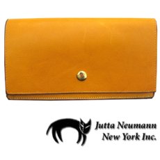 画像1: "JUTTA NEUMANN" Leather Wallet "the Waiter's Wallet"  color : Mustard / Purple 長財布 (1)
