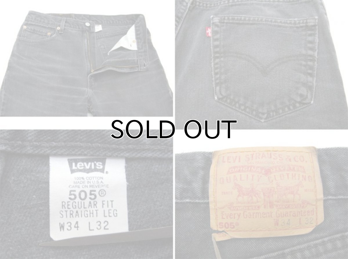 画像3: 1990's Levi's 505 Black Denim Pants -made in USA-　size w34 inch (表記 w 34) (3)