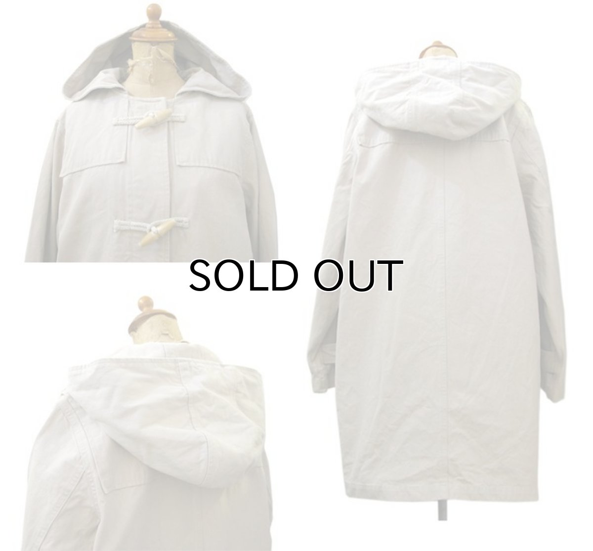 画像2: 1990's Denim & Co. Cotton Duffle Coat　BEIGE　size S - M (表記 M) (2)