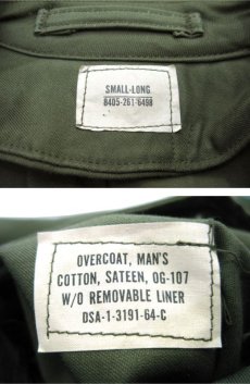 画像4: 1960's U.S.Military Cotton Sateen Trench Coat　OLIVE　size M (表記 SMALL-LONG) (4)