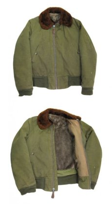 画像3: 1950's~ B-15 Flight Jacket for Commercial　OLIVE　size M - L (表記 不明) (3)