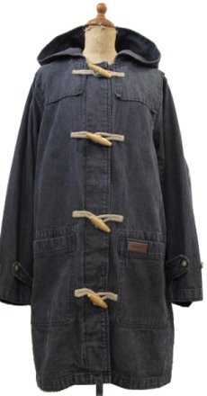 画像1: 1990's~ "Denim & Co." Black Denim Duffle Coat　Black Denim　size M (表記 M) (1)