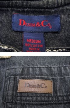画像4: 1990's~ "Denim & Co." Black Denim Duffle Coat　Black Denim　size M (表記 M) (4)