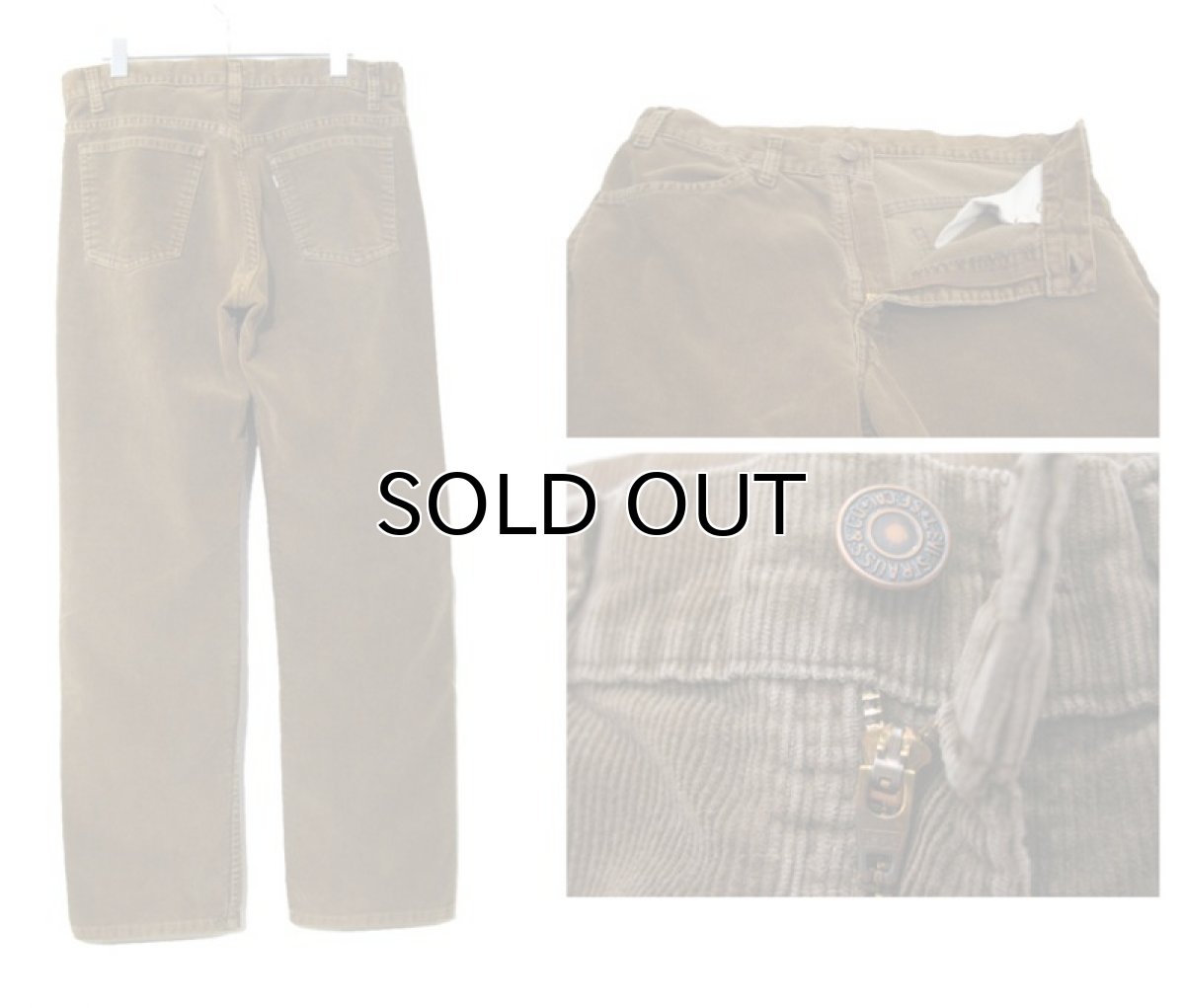 画像2: 1980-90's Levi's lot : 519 Corduroy Straight Pants BROWN size w 32.5 inch (表記 34 x 30) (2)