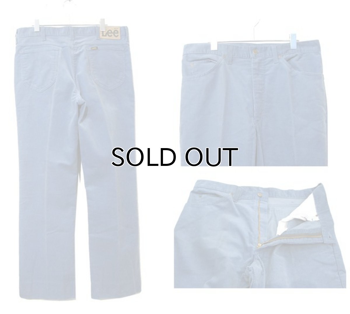 画像2: 1980's~ Lee lot : 200 Corduroy Straight Pants Sax Blue size w 35.5 inch (表記 36 x 34) (2)