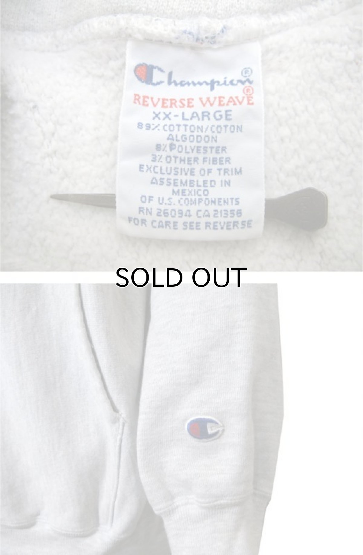 画像4: 1990's Champion Reverse Weave Sweat Parka -made in USA- Heather Grey size XL (表記 XXL) (4)