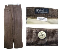 画像2: POLO by RALPH LAUREN Two-Tuck Wool Trousers　BROWN　size waist 32 inch (2)