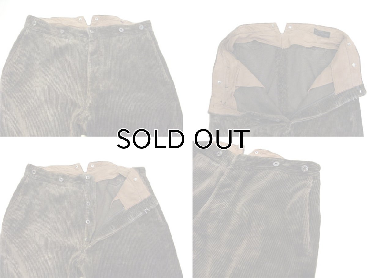 画像3: 1940's French "La Levre" Wide Wall Corduroy Trousers　BROWN　size w 34 ~ 36 inch (3)