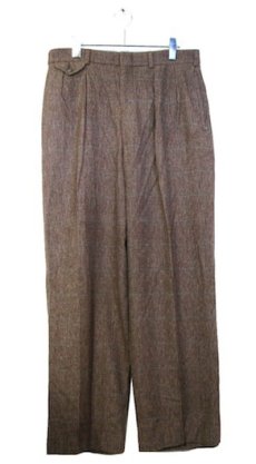 画像1: POLO by RALPH LAUREN Two-Tuck Wool Trousers　BROWN　size waist 32 inch (1)