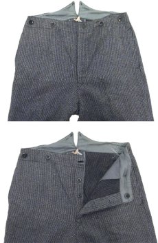 画像3: 1960's OLD Europe Wool Trousers with Suspender　GREY　size w 33 inch (3)