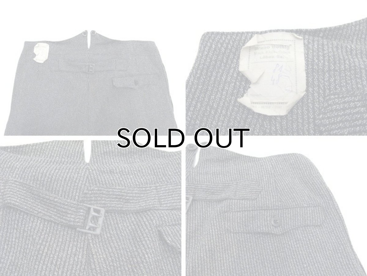 画像4: 1960's OLD Europe Wool Trousers with Suspender GREY size w 33 inch (4)