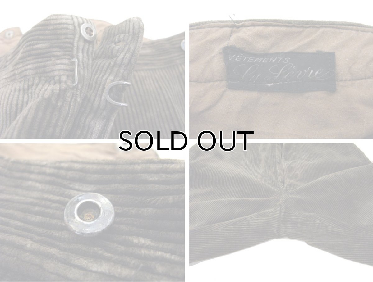 画像4: 1940's French "La Levre" Wide Wall Corduroy Trousers　BROWN　size w 34 ~ 36 inch (4)