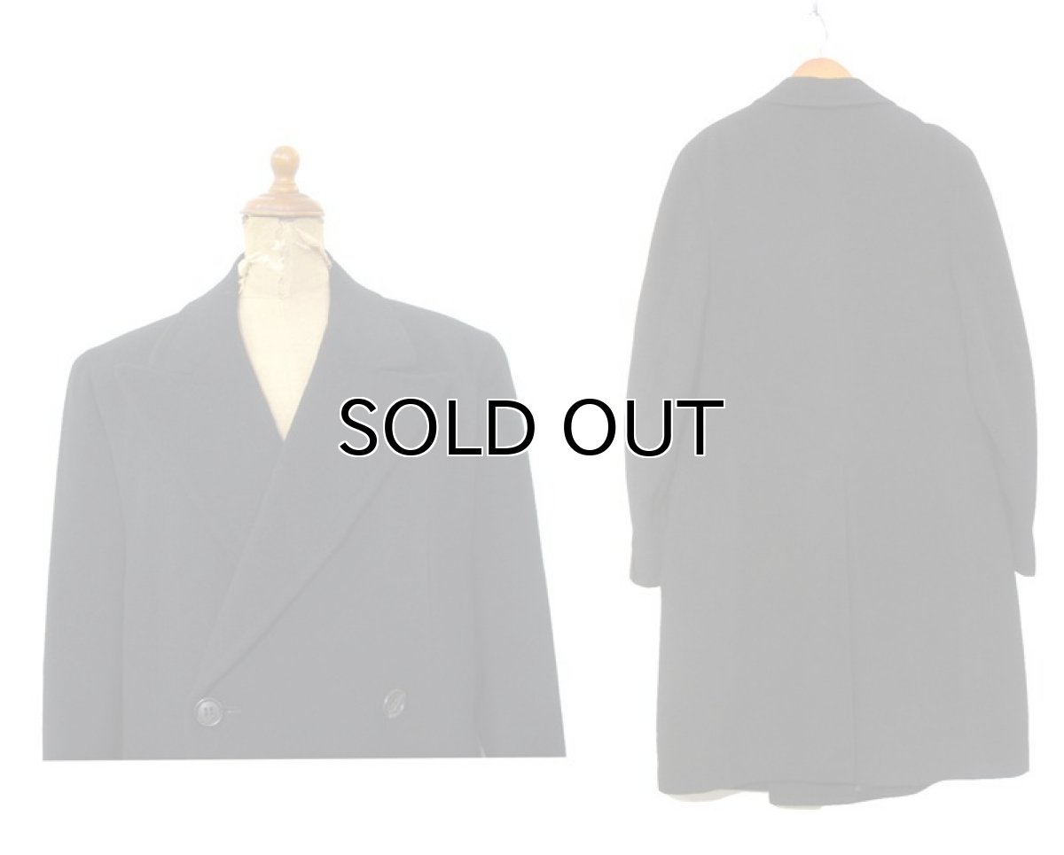 画像2: 1960's "Morris & Sons" Double Breasted Cashmere Coat　BLACK　size M - L (表記 不明) (2)