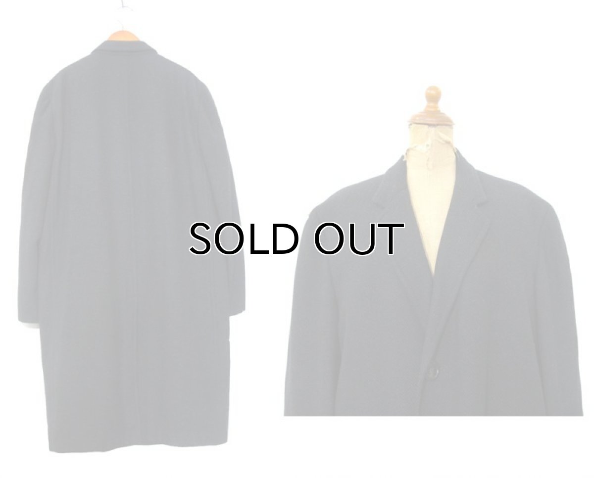 画像2: 1960's "PARK LANE" Single Long Wool Coat　BLACK　size M - L (表記 不明) (2)