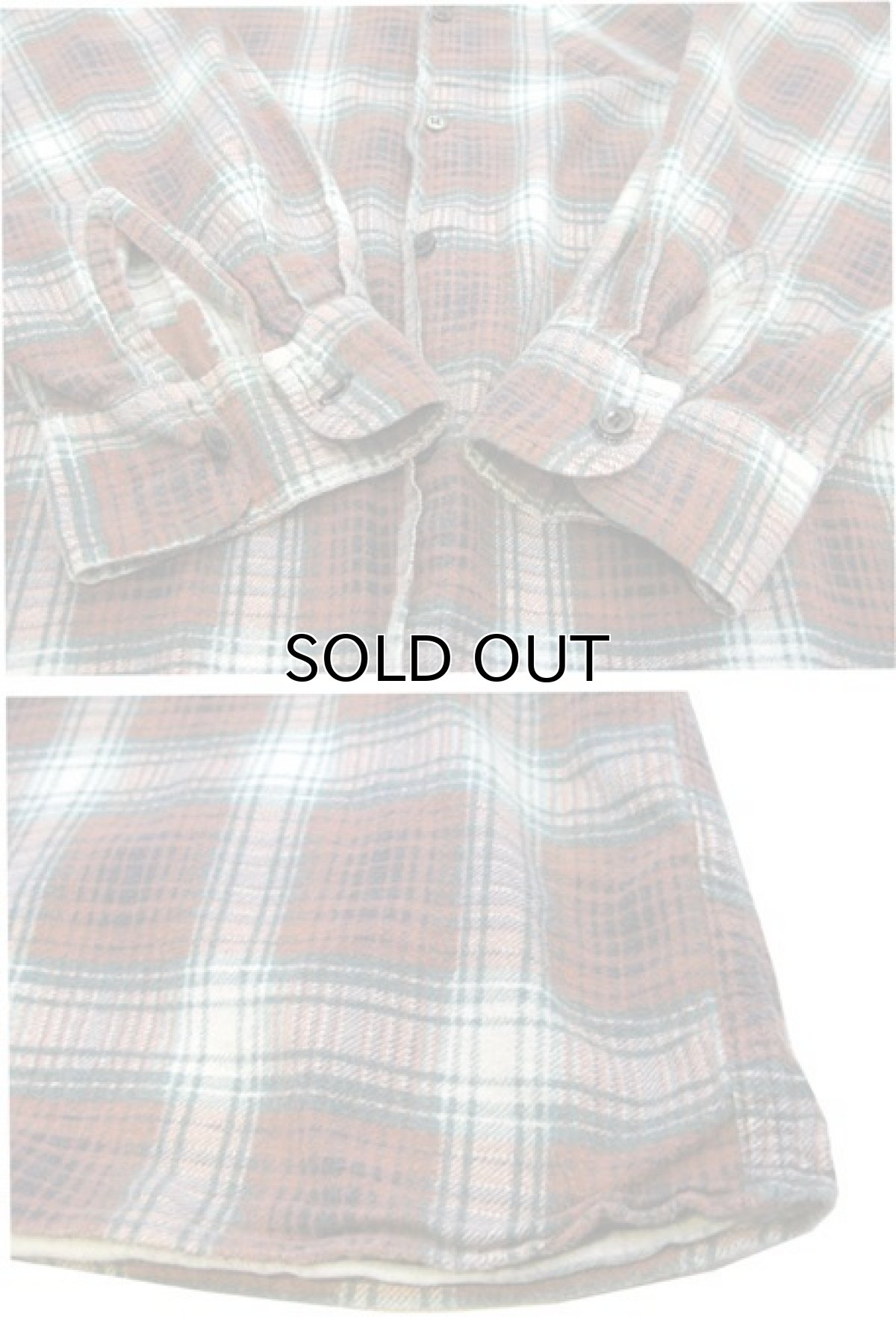 画像4: 1970's Europe L/S Flannel Long Shirts Brown / Green size XL (4)