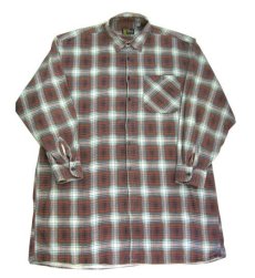 画像5: 1970's Europe L/S Flannel Long Shirts　Brown / Green　size XL (5)