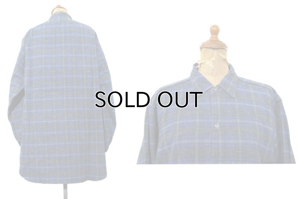 画像2: 1960's~ Europe L/S Pullover Long Shirts BLUE size M - L (2)