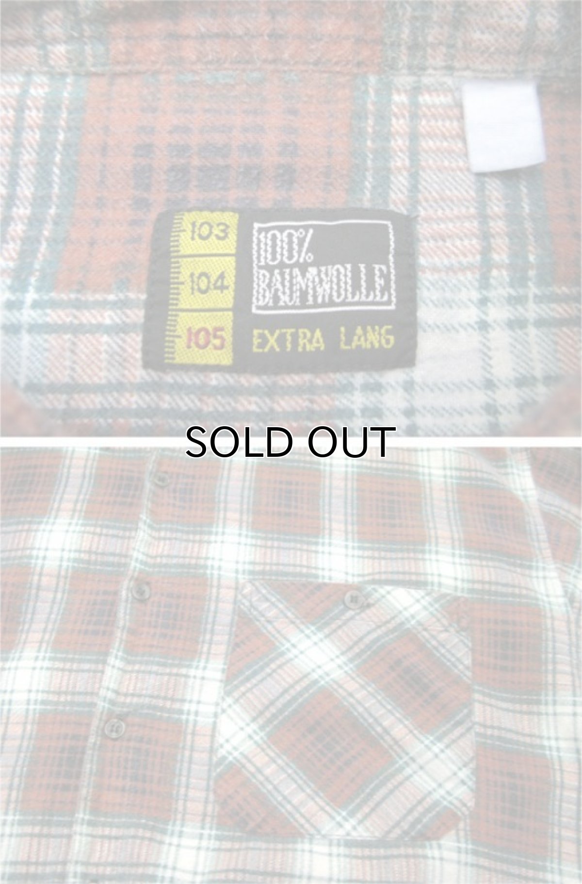 画像3: 1970's Europe L/S Flannel Long Shirts Brown / Green size XL (3)