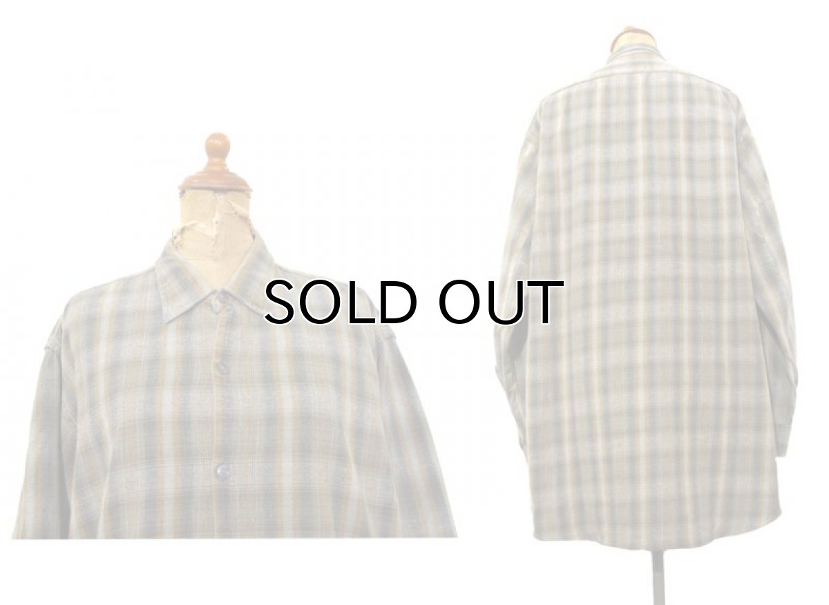 画像2: 1960's~ Europe L/S Pullover Long Shirts Olive / Orange size L (2)