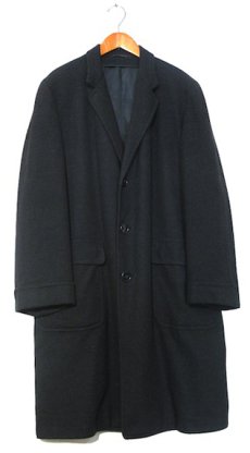 画像1: 1960's "PARK LANE" Single Long Wool Coat　BLACK　size M - L (表記 不明) (1)