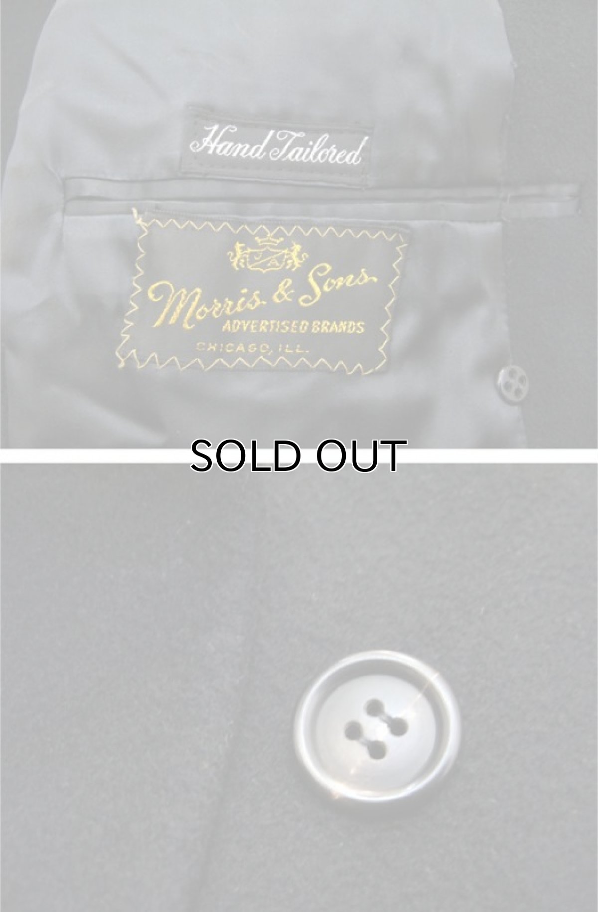 画像3: 1960's "Morris & Sons" Double Breasted Cashmere Coat　BLACK　size M - L (表記 不明) (3)