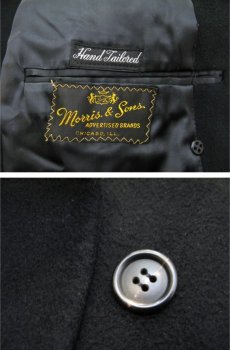 画像3: 1960's "Morris & Sons" Double Breasted Cashmere Coat　BLACK　size M - L (表記 不明) (3)