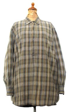 画像1: 1960's~ Europe L/S Pullover Long Shirts　Olive / Orange　size L (1)