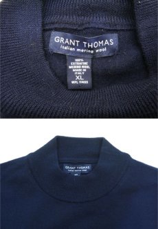 画像4: "GRANT THOMAS" Merino Wool Mock Neck Knit -made in ITALY-　NAVY　size L (表記 XL) (4)