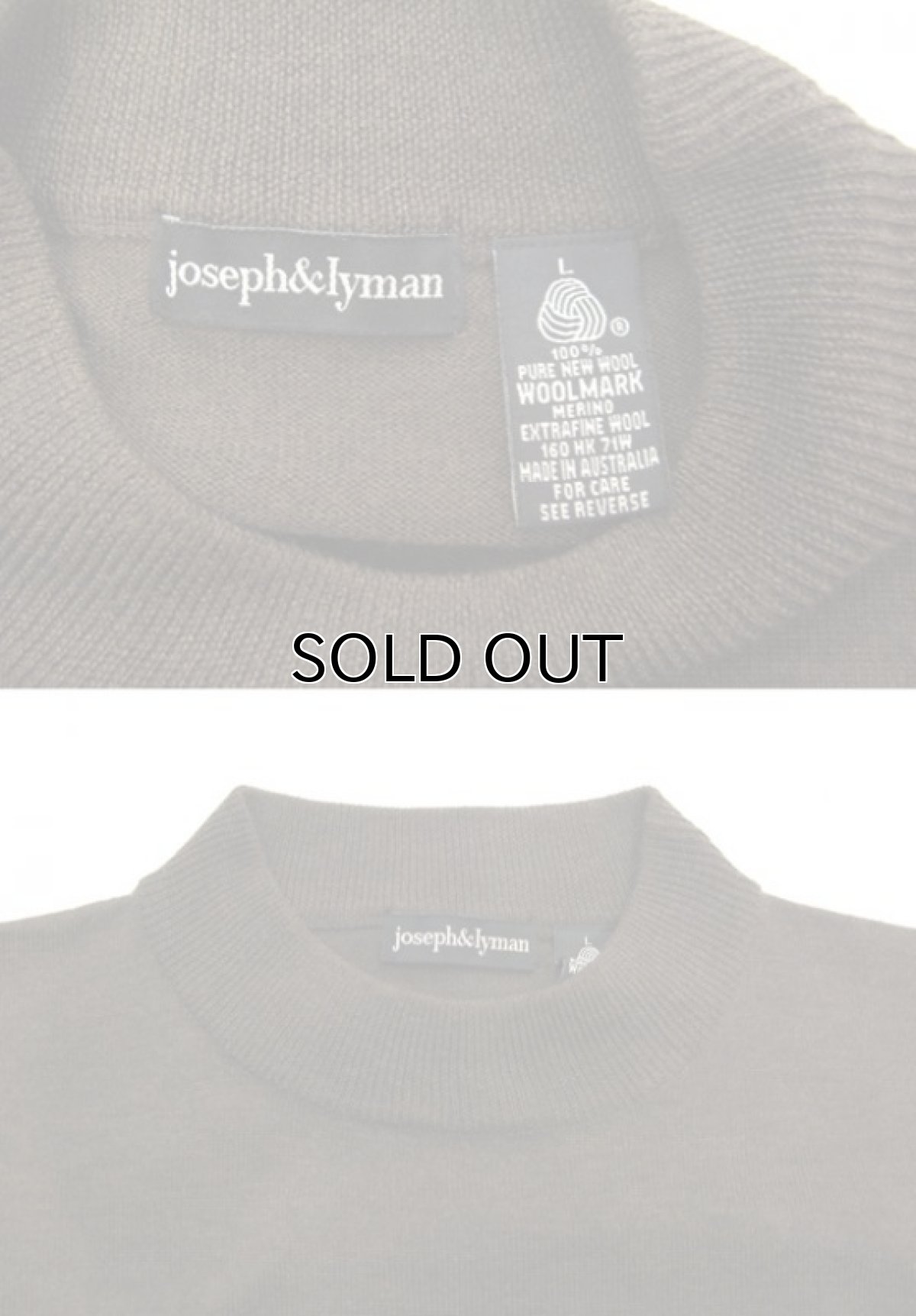画像4: "joseph & lyman" Wool Mock Neck Knit -made in AUSTRALIA- BROWN size M - L (表記 L) (4)