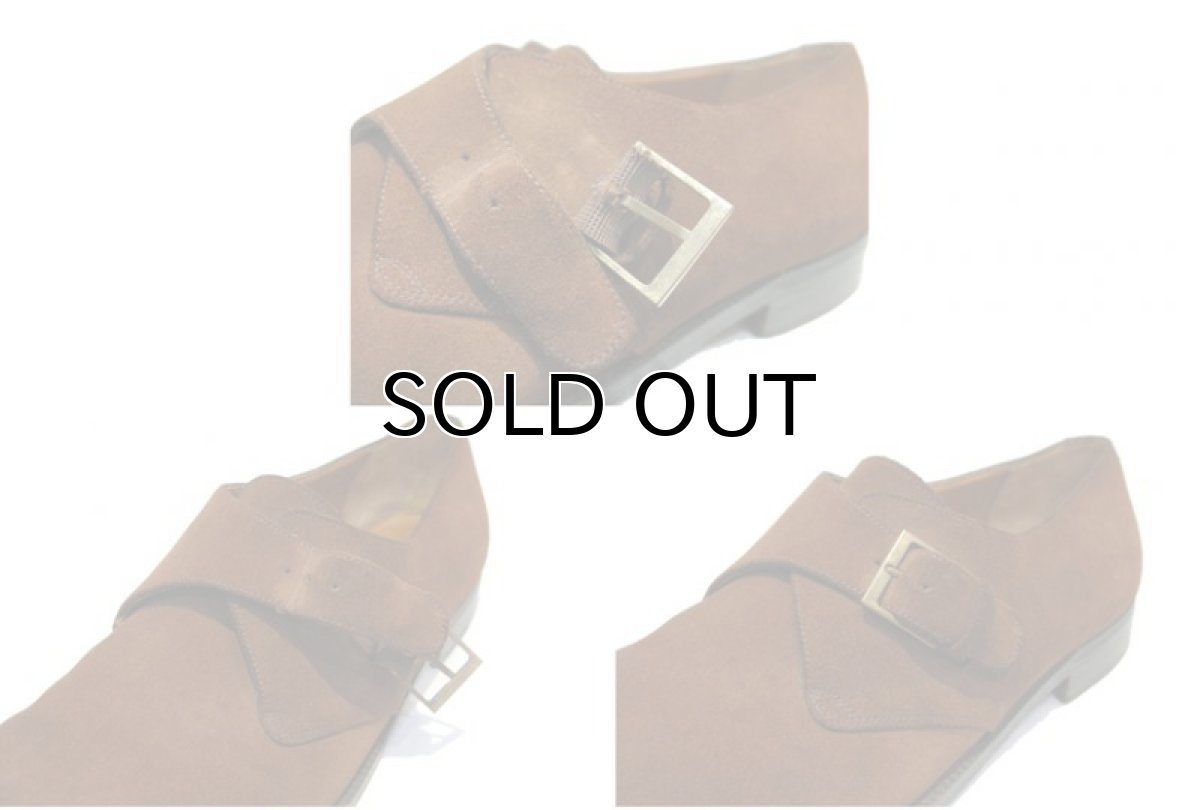 画像5: Salvatore Ferragamo Monk Strap Suede Shoes -made in ITALY- BROWN size 9.5D (27.5 cm) (5)