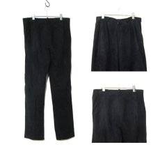 画像2: 1980-90's Europe Suede Tuck Pants　BLACK　size w 34.5 inch (2)