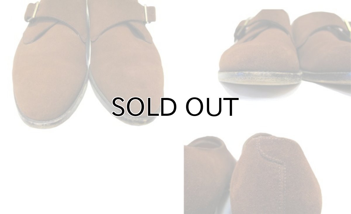 画像4: Salvatore Ferragamo Monk Strap Suede Shoes -made in ITALY- BROWN size 9.5D (27.5 cm) (4)