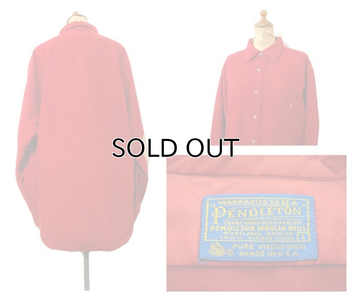 画像2: 1970's PENDLETON L/S Wool Shirts　RED　size L (表記 L) (2)