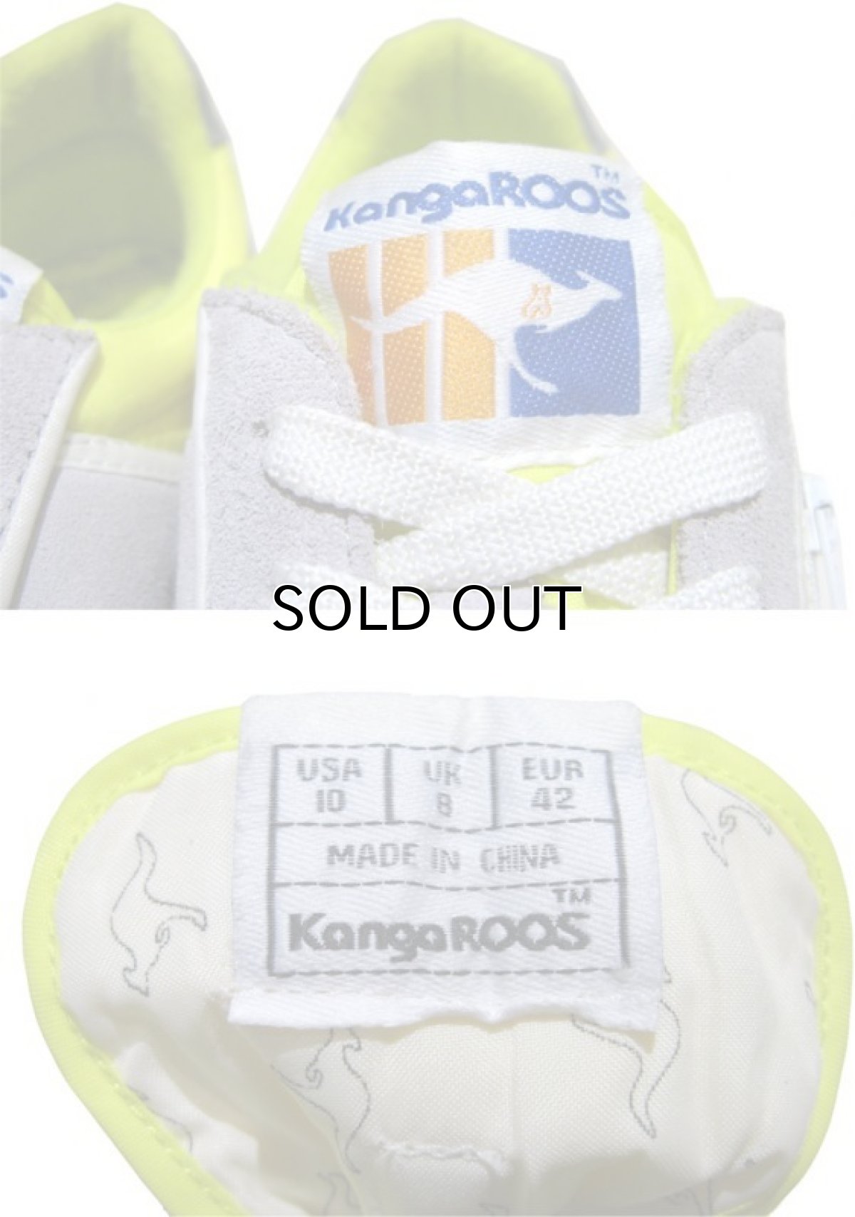 画像4: KangaROOS  Leather / Nylon Sneaker　Grey / Yellow　size 9 / 27cm (表記 Lady's10) (4)