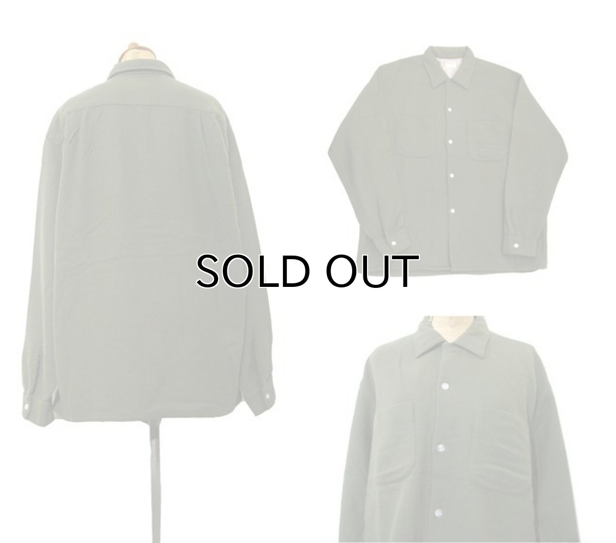 画像2: 1960's Belvedere L/S Wool Shirts　Olive Green　size L (表記 16 - 16 1/2 L) (2)