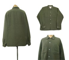 画像2: 1960's Belvedere L/S Wool Shirts　Olive Green　size L (表記 16 - 16 1/2 L) (2)