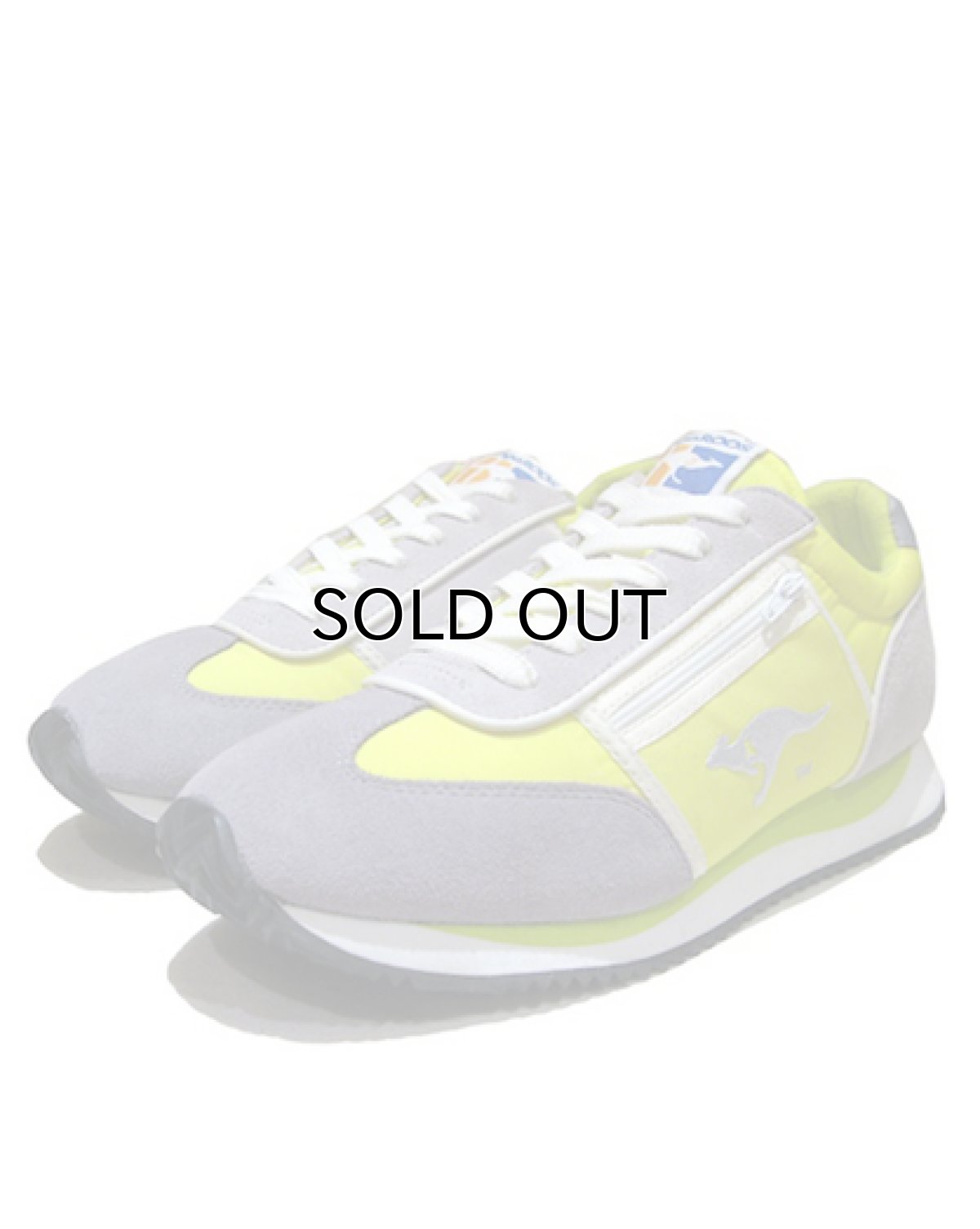 画像1: KangaROOS  Leather / Nylon Sneaker　Grey / Yellow　size 9 / 27cm (表記 Lady's10) (1)