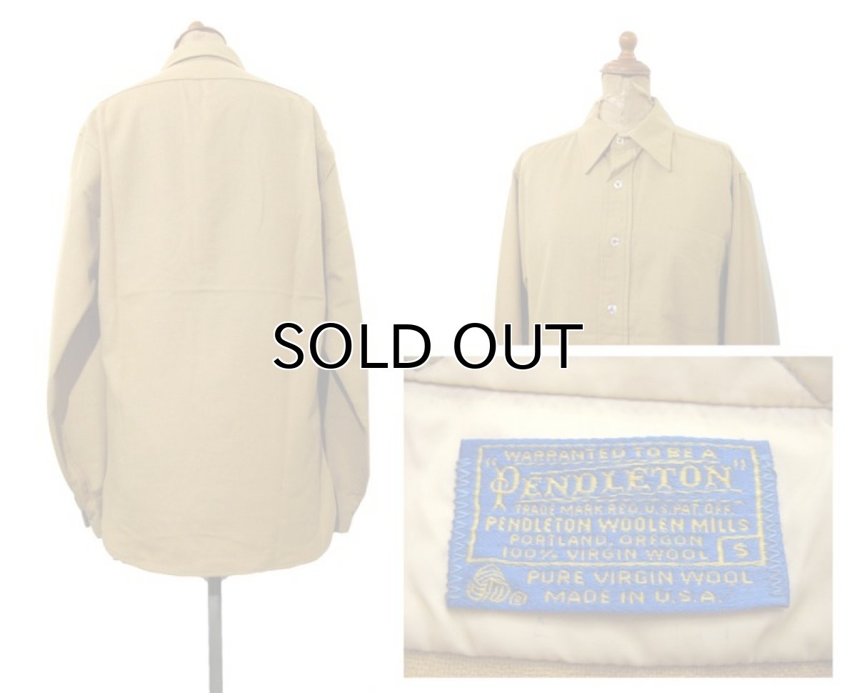 画像2: 1970's PENDLETON L/S Wool Shirts　BEIGE　size S (表記 S) (2)