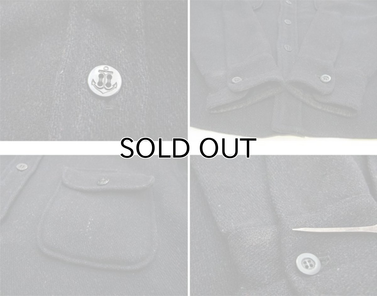 画像5: 1950-60's Fox Knapp  L/S Wool CPO Shirts NAVY size M-L (表記 L 16) (5)