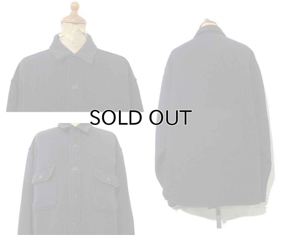 画像2: 1950-60's Fox Knapp  L/S Wool CPO Shirts NAVY size M-L (表記 L 16) (2)