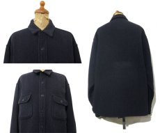 画像2: 1950-60's Fox Knapp  L/S Wool CPO Shirts　NAVY　size M-L (表記 L 16) (2)