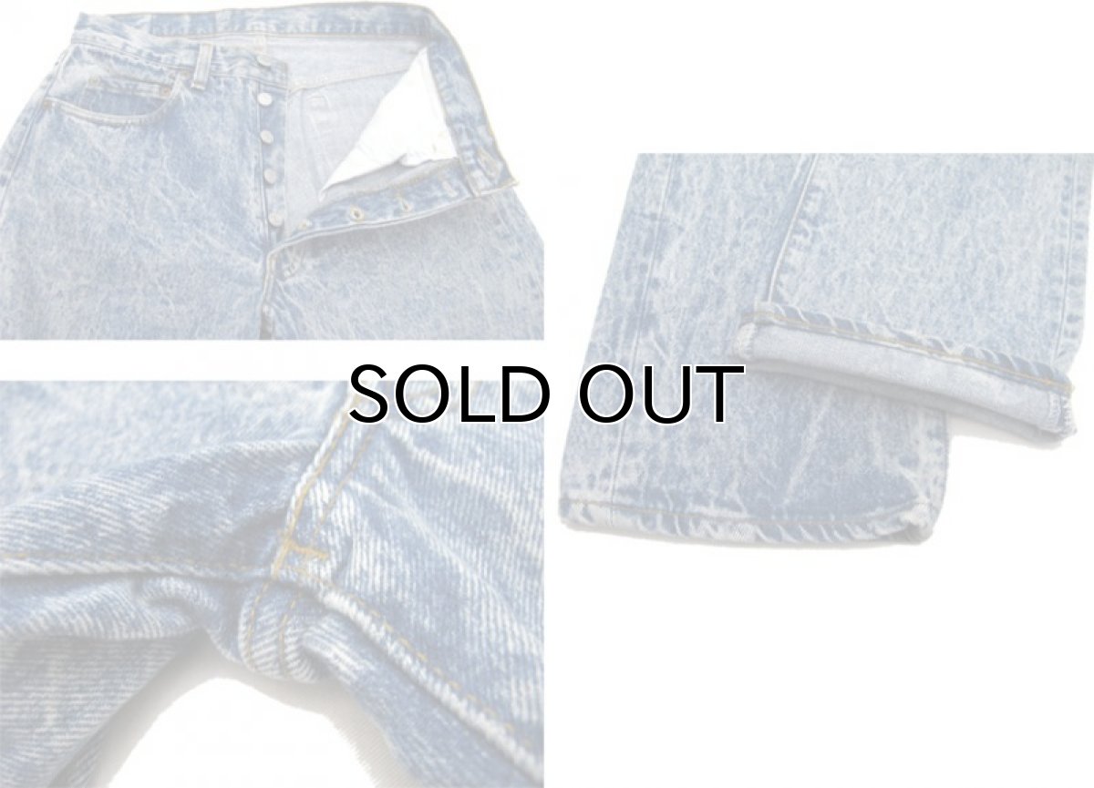 画像4: 1990's Levi's Lot 501 Chemical Wash Denim Pants -made in USA- Blue Denim size w 30 inch (表記 31 x 32) (4)