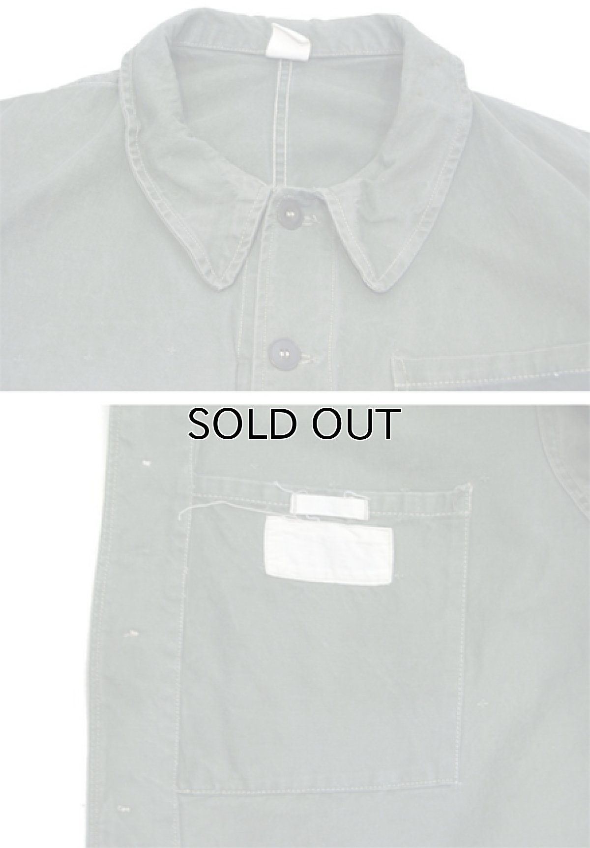 画像4: 1950's French Military Cotton Twill Jacket GREEN size M (4)