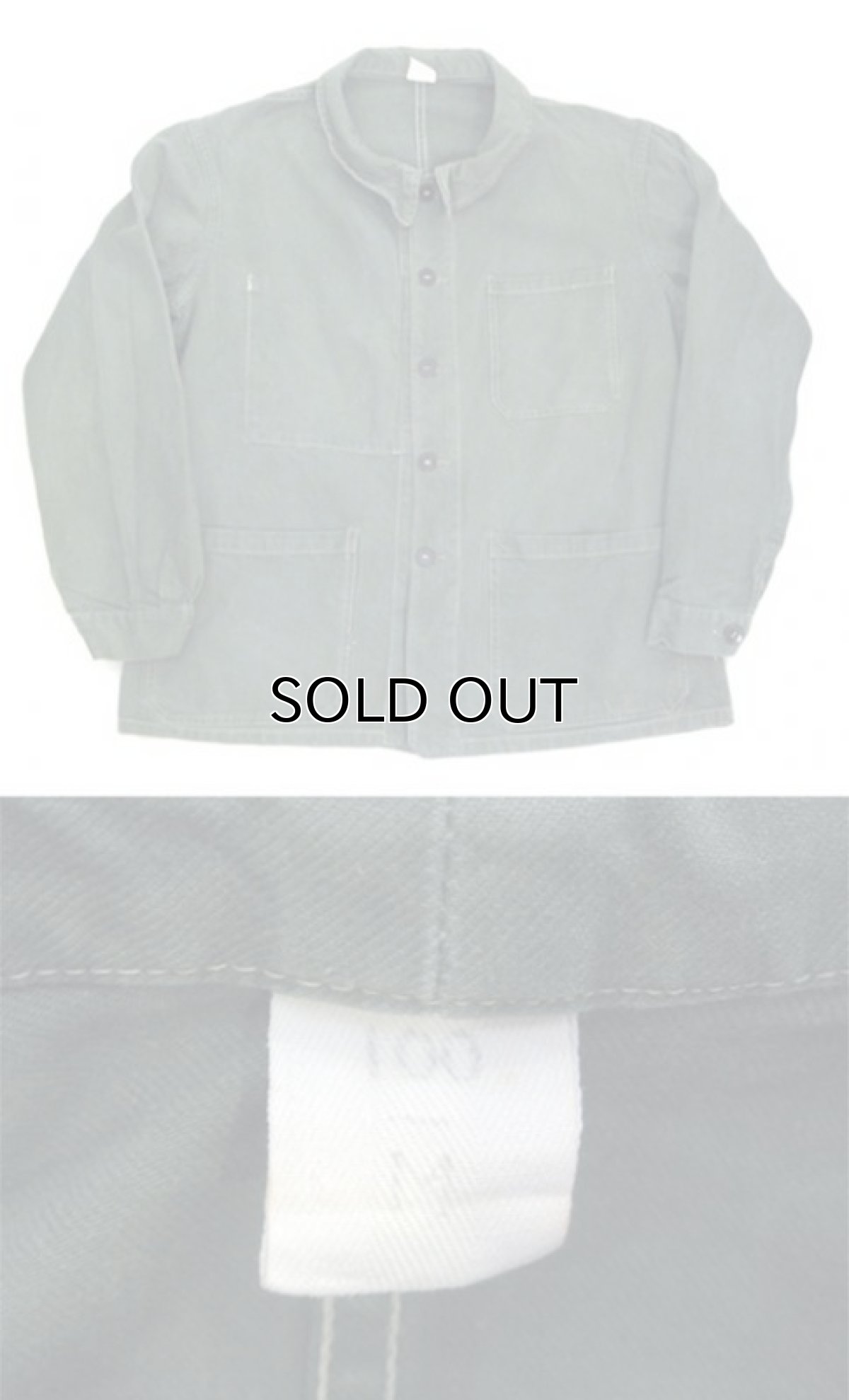 画像3: 1950's French Military Cotton Twill Jacket GREEN size M (3)