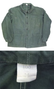 画像3: 1950's French Military Cotton Twill Jacket　GREEN　size M (3)