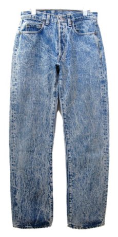 画像1: 1990's Levi's Lot 501 Chemical Wash Denim Pants -made in USA-　Blue Denim　size w 30 inch (表記 31 x 32) (1)