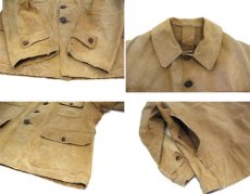 画像4: 1940's French Work Cotton Canvas Hunting Jacket　BEIGE　size M (4)