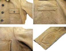 画像6: 1940's French Work Cotton Canvas Hunting Jacket　BEIGE　size M (6)